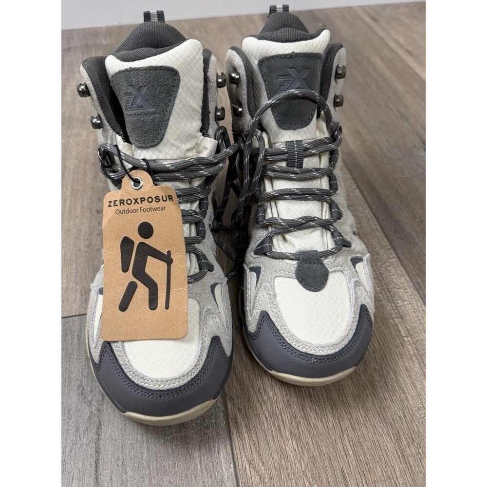 ZeroXposur Colorado Mid WP Women’s 7M Waterproof Hiking Boots Gray Cream NWT